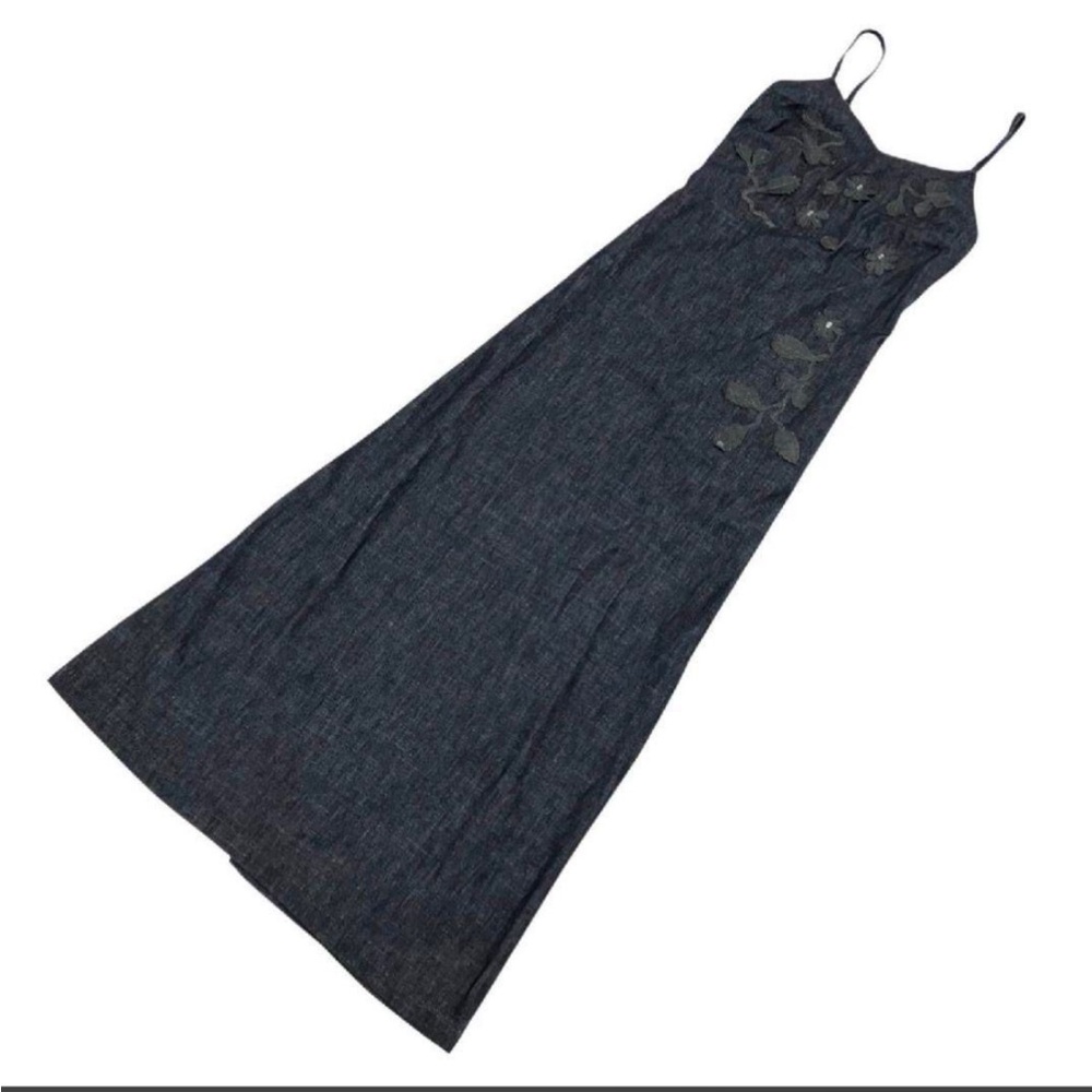 Fendi Elegant Dark Denim Maxi Dress